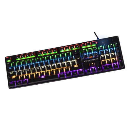 EGK801 KLAWIATURA PRZEWODOWA LED MULTIMEDIALNA MECHANICZNA DLA GRACZY USB VORTEX