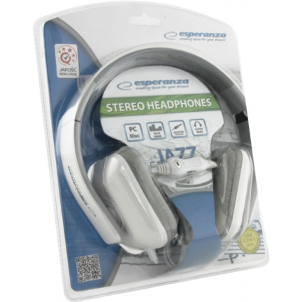EH137W SŁUCHAWKI NAUSZNE AUDIO JAZZ 5 kolorów JACK BIAŁE