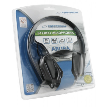 EH143K ESPERANZA SŁUCHAWKI AUDIO ARUBA CZARNE jack