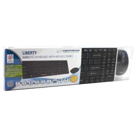 EK122K ESPERANZA ZESTAW BEZPRZEWODOWY KLAWIATURA + MYSZ 2.4G USB LIBERTY CZARNA