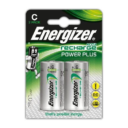 EN13 AKUMUATORKI ENERGIZER C HR14 2500MAH 2SZT POWER PLUS C BATERIE DO ŁADOWANIA