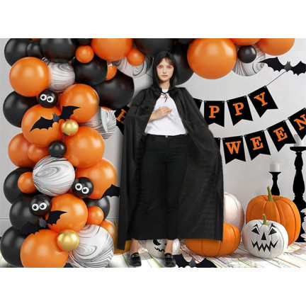 Peleryna z kapturem, czarna, dla czarodziejki, dla wampira, przebranie Halloween, uniwersalna