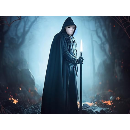 Peleryna z kapturem, czarna, dla czarodziejki, dla wampira, przebranie Halloween, uniwersalna