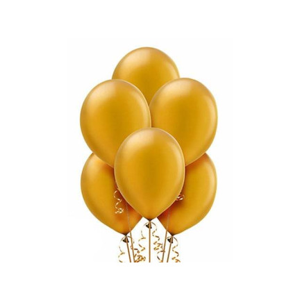TG53243-1 BALONY METALICZNE ZŁOTE ŚLUB URODZINY KOMUNIA ZESTAW 100SZT. METALIK