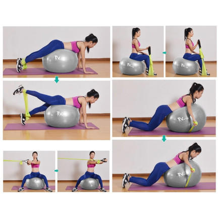 F52 PIŁKA GUMY UCHWYTY DO ĆWICZEŃ FITNESS ZESTAW
