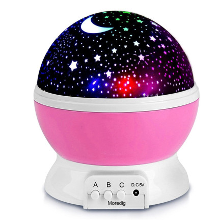 TG56632-2 LAMPKA NOCNA PROJEKTOR GWIAZD NIEBA OBROTOWA 360 RÓŻ