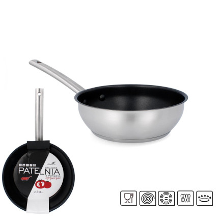 KIR5919 PATELNIA STALOWA 24CM Z POWŁOKĄ NIEPRZYWIERAJĄCĄ