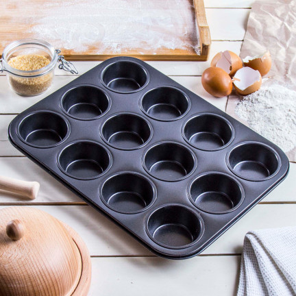 TG66027 FORMA DO PIECZENIA BABECZEK MUFFIN BLACHA FOREMKA NA 12 BABECZEK non-stick