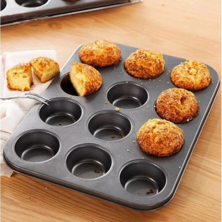 TG66027 FORMA DO PIECZENIA BABECZEK MUFFIN BLACHA FOREMKA NA 12 BABECZEK non-stick