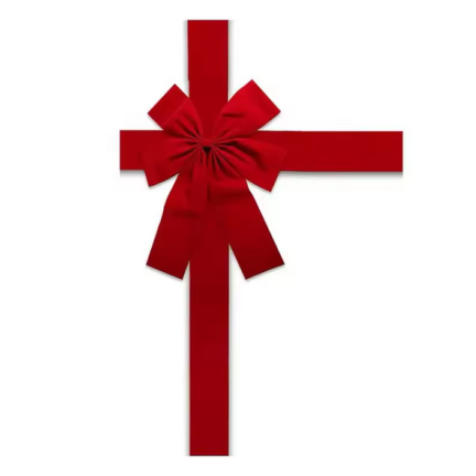 Ozdobna kokarda na drzwi, czerwona, elegancka, welurowa, z rzepem i taśmą