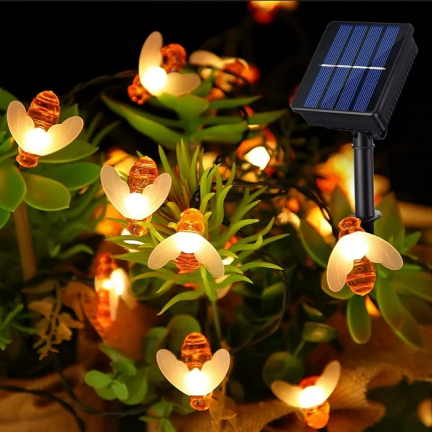 TG71285 GIRLANDA LAMPKI SOLARNE PSZCZOŁY ZESTAW LAMPEK 20 LED OGRODOWE PSZCZÓŁKI
