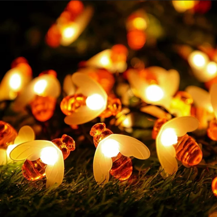 TG71285 GIRLANDA LAMPKI SOLARNE PSZCZOŁY ZESTAW LAMPEK 20 LED OGRODOWE PSZCZÓŁKI