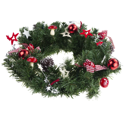 GOS0790 WIENIEC WIANEK STROIK ŚWIĄTECZNY 15LED 40CM CZERWONO-BIAŁY