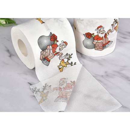 TG63141-4 ŚWIĄTECZNY PAPIER TOALETOWY MIKOŁAJE I RENIFERY na prezent OZDOBNA ŁAZIENKI