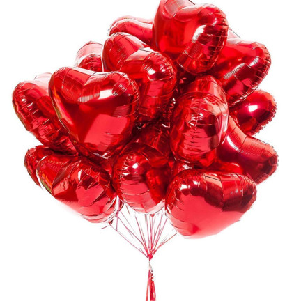TG66235-2 BALON FOLIOWY SERCE CZERWONY SERDUSZKO NA HEL