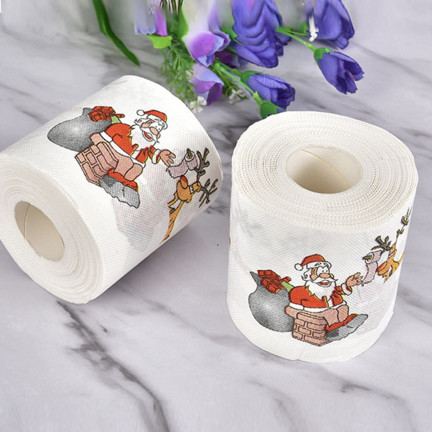 TG63141-4 ŚWIĄTECZNY PAPIER TOALETOWY MIKOŁAJE I RENIFERY na prezent OZDOBNA ŁAZIENKI