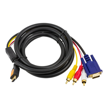 PT10 KABEL HDMI - VGA + 3RCA 1,8M GOLD - GŁOS