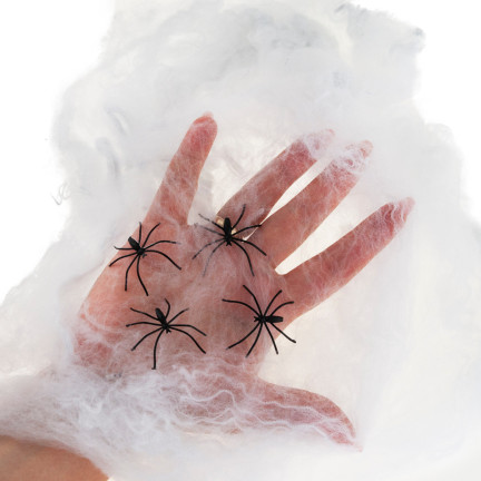HL17 SZTUCZNA PAJĘCZYNA SIEĆ 4 PAJĄKI HALLOWEEN DEKORACJA