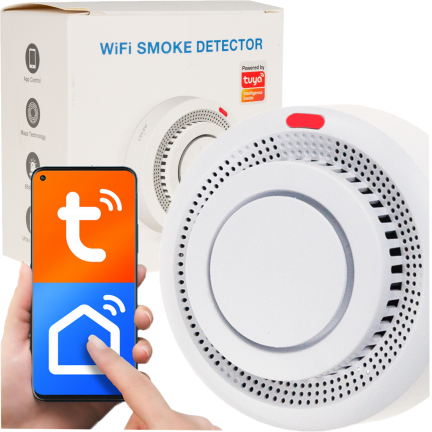 IM020 CZUJNIK DYMU DETEKTOR OGNIA WIFI ALARM BEZPRZEWODOWY CZUJKA TUYA