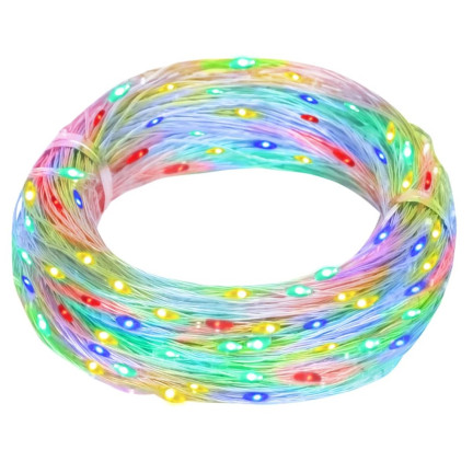 Lampki choinkowe led smart, 100l, multikolor, z pilotem, USB, 10+0,6m