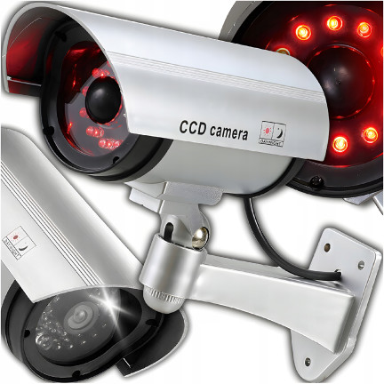 ZW70 KAMERA ATRAPA IR LED MONITORING KAMERA ZEWNĘTRZNA ŚCIENNA Z DIODĄ MIGAJĄCA