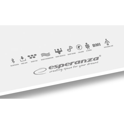 EBS016W ESPERANZA WAGA ŁAZIENKOWA 8W1 Z
FUNKCJĄ BLUETOOTH B.FIT BIAŁA