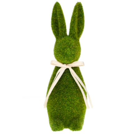 TG55598 Królik flokowany, zając wielkanocny zamszowy 30cm, ozdoba wielkanocna