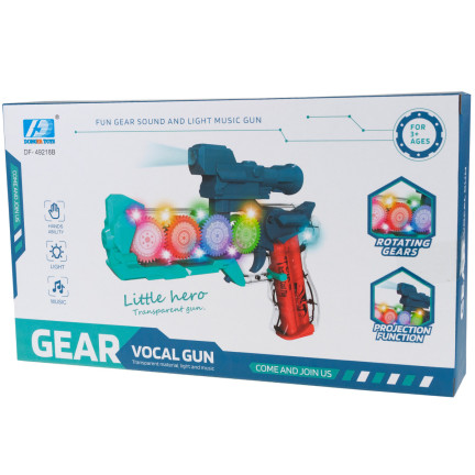 KSL745036 PISTOLET Z EFEKTAMI GEAR TRYBIKI ZĘBATKI ŚWIATŁO DŹWIĘKOWY