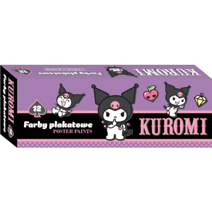 KUR9 FARBY KUROMI PLAKATOWE 12 kolorów w słoiczkach 20 ml HELLO KITTY SANRIO ST.MAJEWSKI