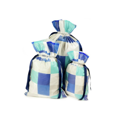 1260 WOREK NIEBIESKIE KWADRATY NA PREZENTY TORBA M 30X45