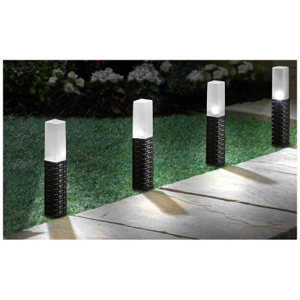 TG66774 Lampa solarna ogrodowa, rattan, rattanowe lampki led 4szt., słupek wbijany solar