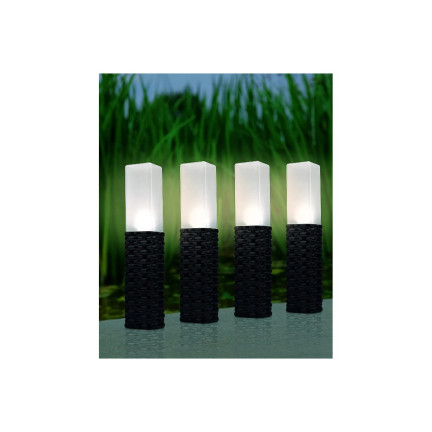 TG66774 Lampa solarna ogrodowa, rattan, rattanowe lampki led 4szt., słupek wbijany solar