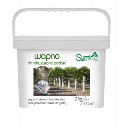 SUM16 Wapno do odkwaszania podłoża, bielenie drzewek, Sumin 2kg