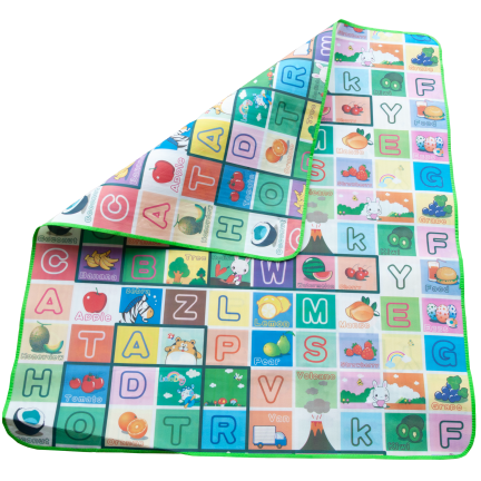 LL62 DUŻA PIANKOWA EDUKACYJNA MATA DWUSTRONNA DYWAN 180x180cm LITERKI