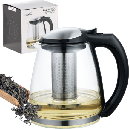 LUT4261 DZBANEK ŻAROODPORNY Z ZAPARZACZEM 2L 2000ml Z SITKIEM DO HERBATY ZIÓŁ