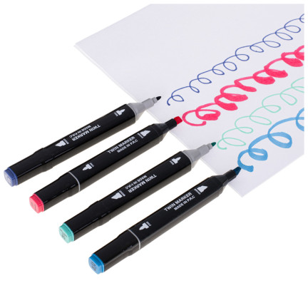 TG70308 MARKERY ALKOHOLOWE PISAKI DWUSTRONNE ZAKREŚLACZE 48SZT. ZESTAW+ETUI
