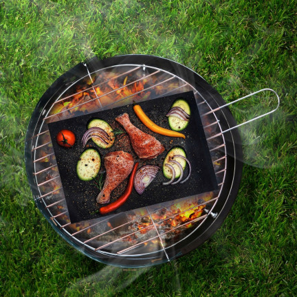 TD39 BBQ zestaw 10 mat grillowych, mata 40x33cm, maty na grilla do pieczenia wielorazowe