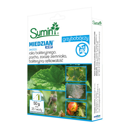 SUM11 ŚRODEK PREPARAT GRZYBOBÓJCZY MIEDZIAN 50 WP 50G