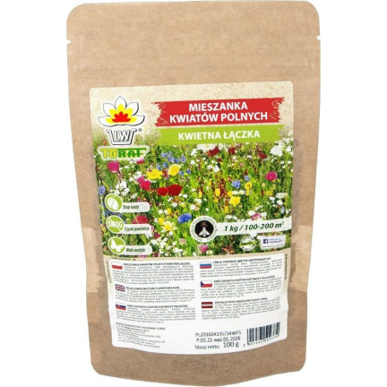 R9374 ŁĄKA KWIETNA ŁĄCZKA KWIATY POLNE ZIOŁA NASIONA SZYBKO KWITNIE 100G