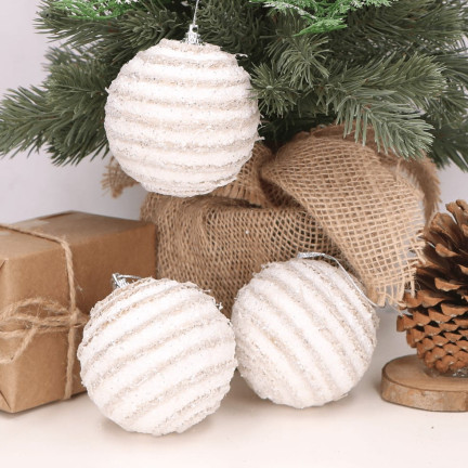 TG76550 KULA KULE BOMBKI STYROPIANOWE DO DEKOROWANIA ŚWIĘTA DECOUPAGE 8CM 4SZT/KPL