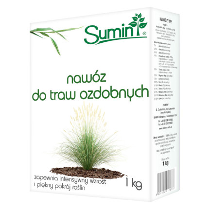 SUM27 Nawóz do traw ozdobnych, Sumin 1kg nawozu, granulki nawozu wieloskładnikowego