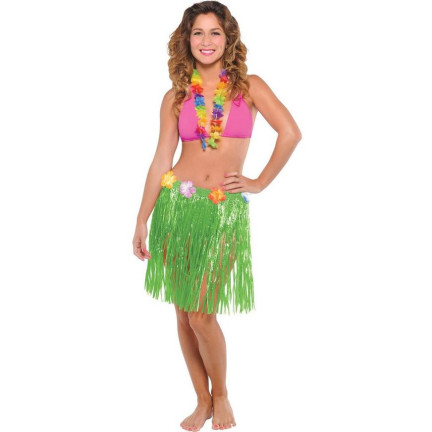 TG53714 SPÓDNICA HAWAJSKA SPÓDNICZKA ALOHA Z KWIATAMI PRZEBRANIE PLAŻA IMPREZA