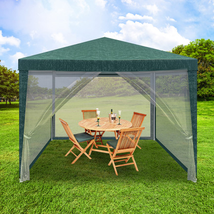 TG77594-1 NAMIOT OGRODOWY PAWILON HANDLOWY 3X3M Z MOSKITIERĄ ALTANA DO OGRODU NA TARAS