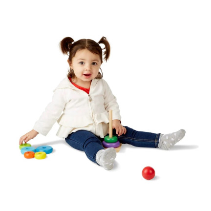 TG50038 PIRAMIDKA SORTER Montessori WIEŻA KLOCKI DREWNIANE