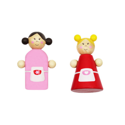 6522 Drewniany Domek dla Lalek z Uchwytami Rozkładany