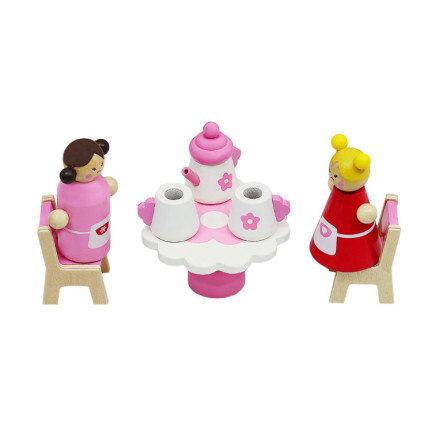 6522 Drewniany Domek dla Lalek z Uchwytami Rozkładany