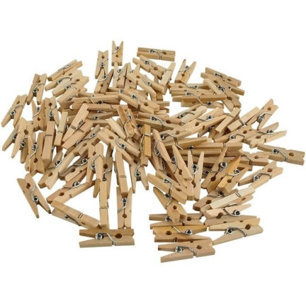 6289 SPINACZE MINI KLAMERKI ŻABKI DREWNIANE 100 SZTUK