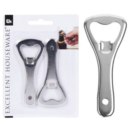 AMS24630 KPL 2SZT. METALOWY OTWIERACZ DO BUTELEK TRADYCYJNY SOLIDNY DO KAPSLI PIWA 9CM