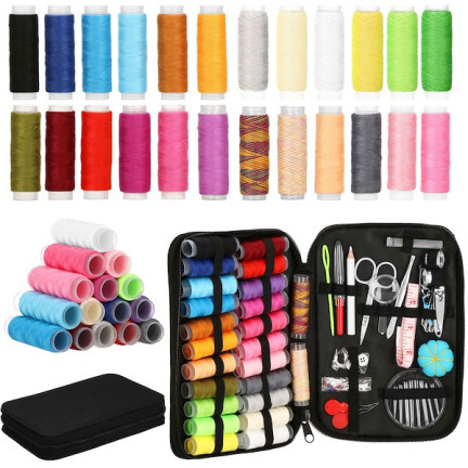 TG63649 ZESTAW KRAWIECKI PRZYBORNIK DO SZYCIA AKCESORIA XL NICI IGŁY miarka + ETUI