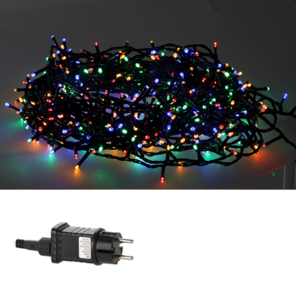 Lampki led 500l, multikolor, choinkowe, świąteczne, zewnętrzne, wewnętrzne, 3+25m